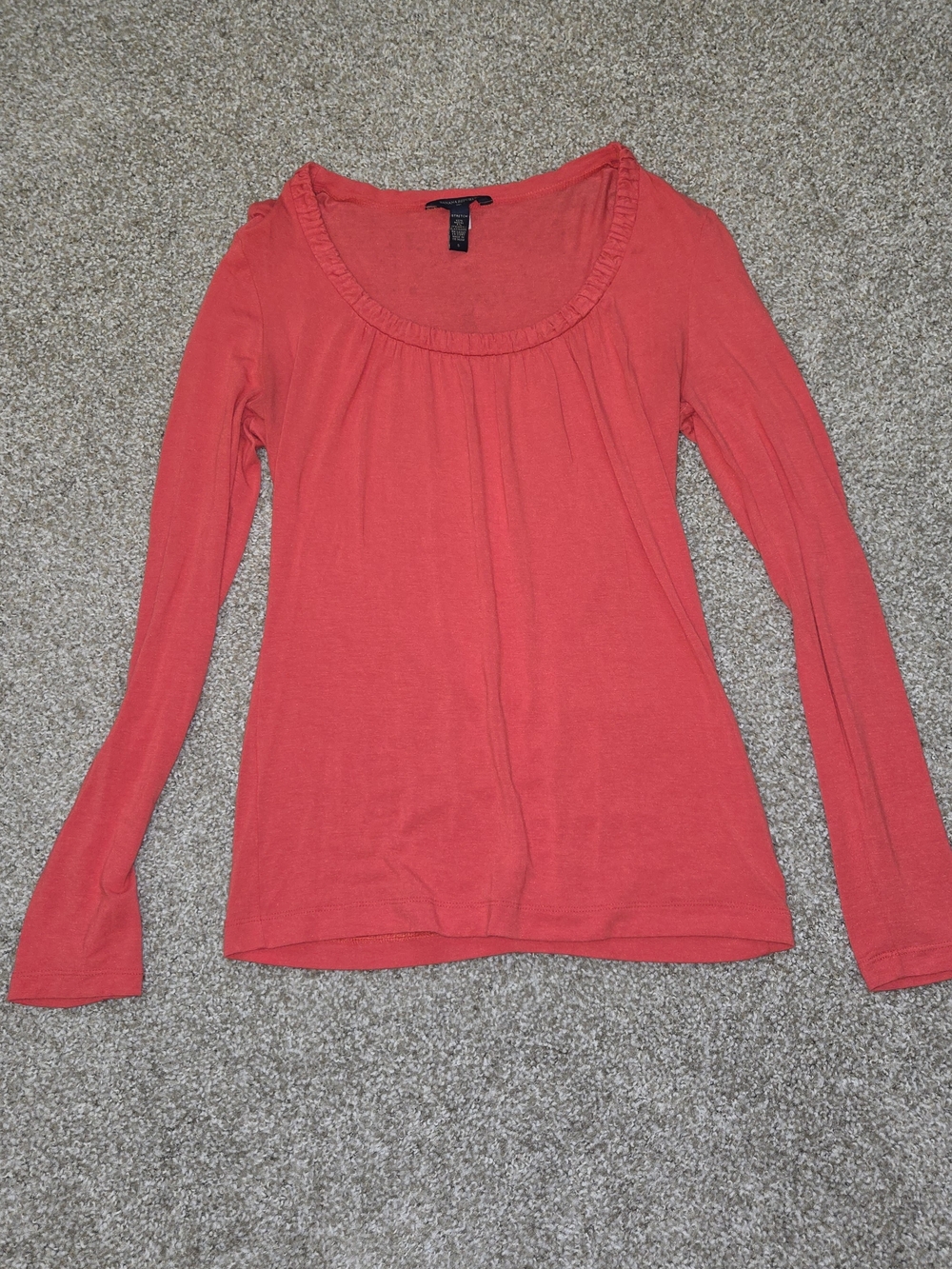 Banana Republic Long Sleeve Scoop Neck Top - Coral